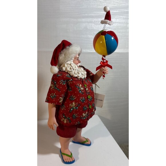 Possible Dreams Tropical Santa On the Ball w/ Hat & Beach Ball Sample 11" Tall - Picture 2 of 8